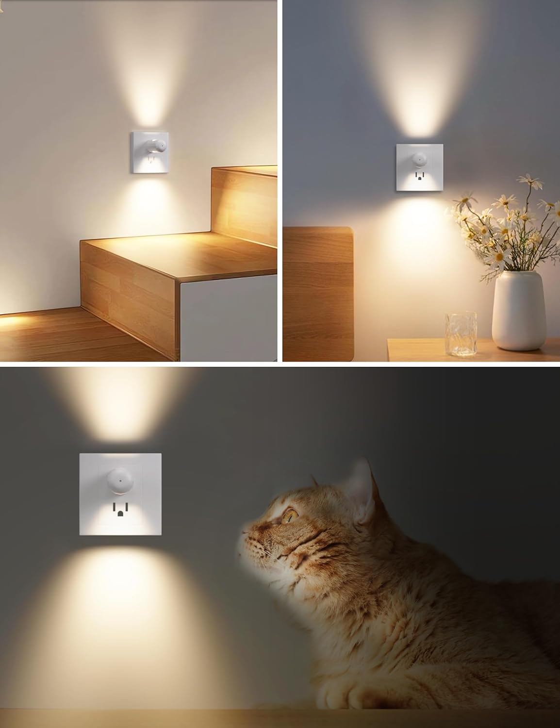 6-Pack LED Night Light Plug-In Wall Outlet Light, Soft White,Dusk to Dawn Nightlight,Ambient Lighting,Nightlight for Bedroom, Bathroom, Nursery, Hallway, Kitchen