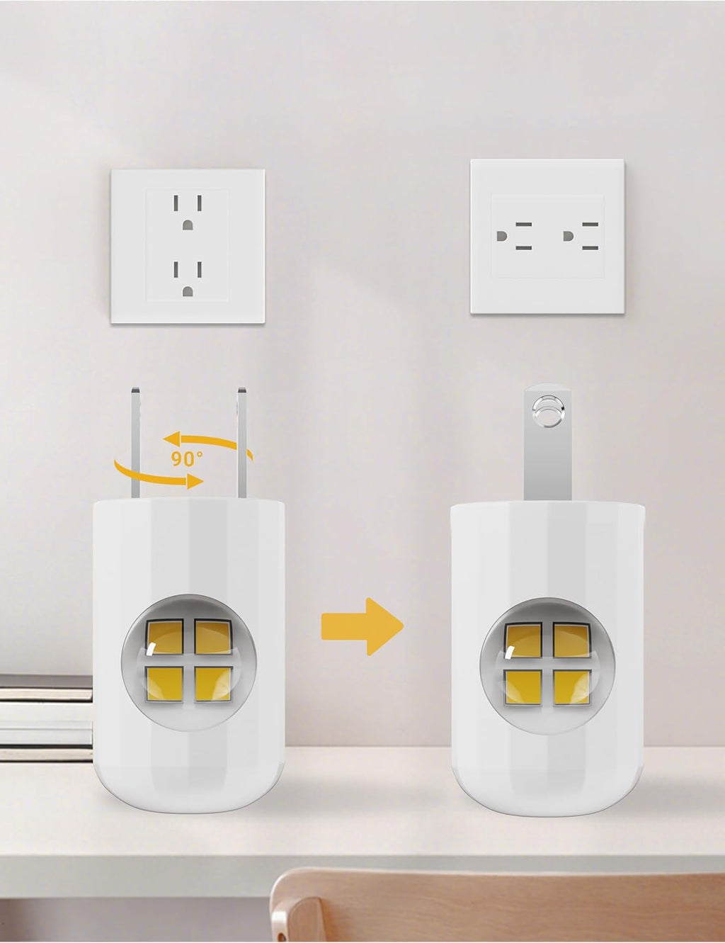 6-Pack LED Night Light Plug-In Wall Outlet Light, Soft White,Dusk to Dawn Nightlight,Ambient Lighting,Nightlight for Bedroom, Bathroom, Nursery, Hallway, Kitchen