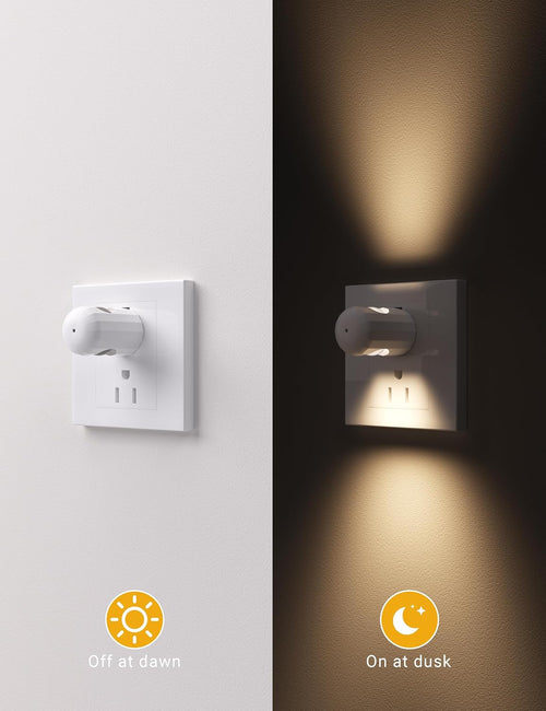 6-Pack LED Night Light Plug-In Wall Outlet Light, Soft White,Dusk to Dawn Nightlight,Ambient Lighting,Nightlight for Bedroom, Bathroom, Nursery, Hallway, Kitchen